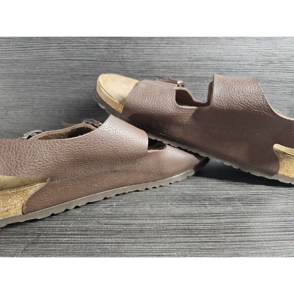Birkenstock Milano Leather Men\'s Size 11 US 44 EU Dark Brown Sandal Soft Footbed main image 5
